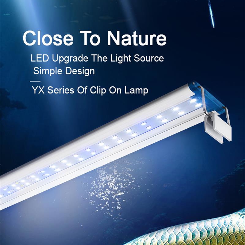 Aquarium Plant Grow Light - โคมไฟแบบคลิปหนีบกันน้ำขยายได้สำหรับตู้ปลาไฟ LED แบบบางเฉียบ
