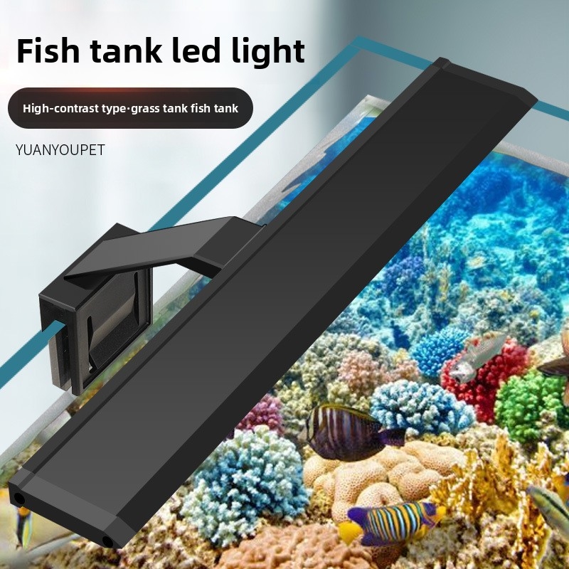 Aquarium Plant Grow Light - ไฟ LED สำหรับตู้ปลาแบบมืออาชีพ - ความสว่างสูงสำหรับตู้ปลาน้ำจืด, โคมไฟแบบหนีบพร้อมฝาครอบกันน้ำ,