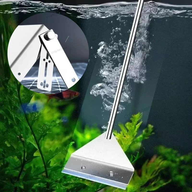 Planted Aquarium Tool Kit - เครื่องมือทําความสะอาดถังปลาแบนทรายสาหร่ายกําจัด Dual-ใช้แก้วสาหร่ายกําจัด Scraper เครื่องมือทําความสะอาดในครัวเรือน Aquarium Accessorie