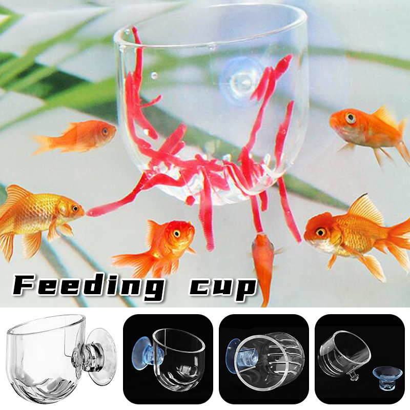 Aquarium Plant Red - ถ้วยป้อนหนอนแดงสำหรับตู้ปลา ตกแต่งตู้ปลา กระถางต้นไม้พร้อมที่ดูดสุญญากาศ ถ้วยป้อนหนอนดิน ป้อนหญ้าน้ำ ตกแต่งสวน
