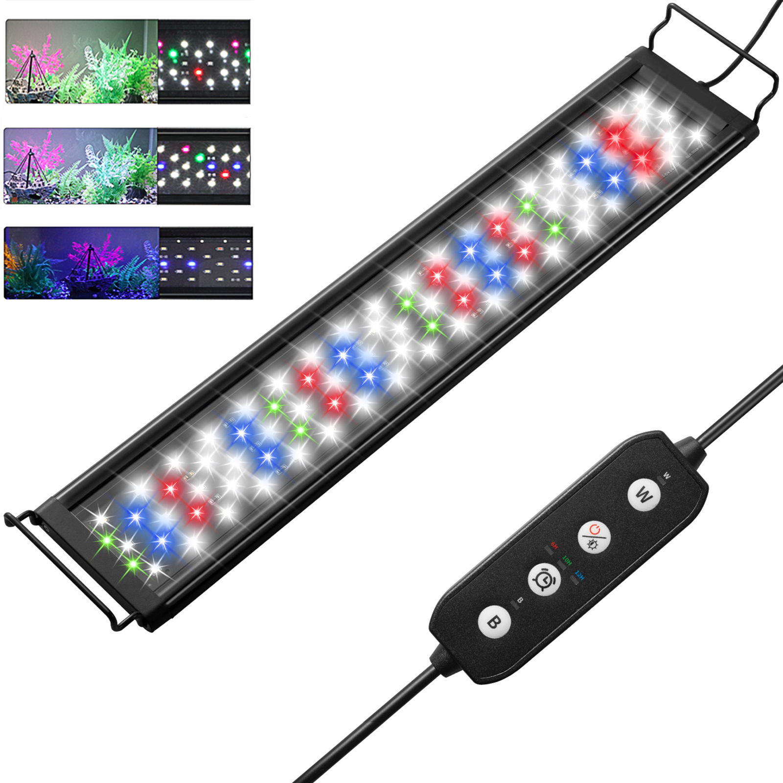 Aquarium Plant Grow Light - 30-60 ซม.นิ้ว Aquarium หรี่แสงได้ Iighting ไฟ