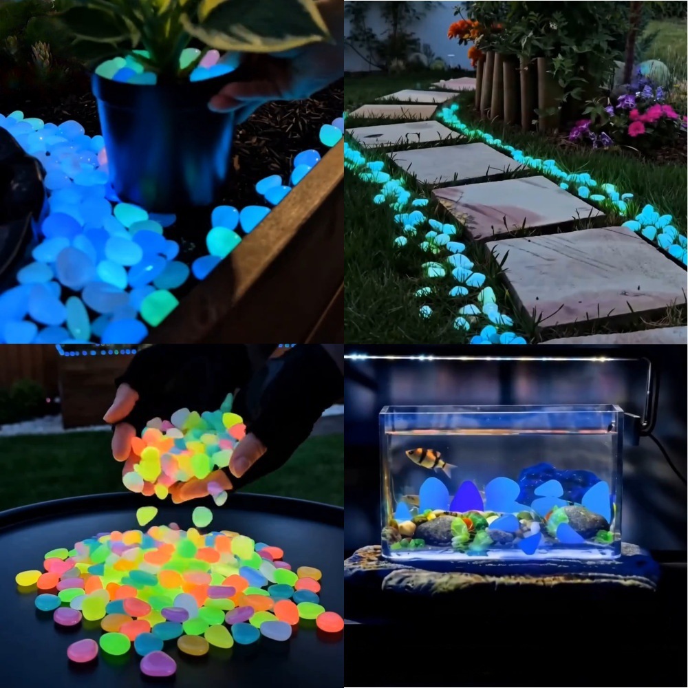 Aquarium Plants - หินเรืองแสงหลากสีสันสำหรับตกแต่งสวน ทางเดินกลางแจ้ง ตู้ปลา และกระถางต้นไม้