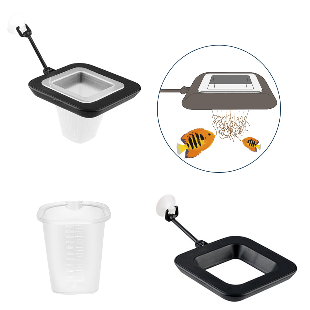 Aquarium Plant Red - ถังปลา Feeder สีแดงหนอนถ้วยช่องทางให้อาหารถ้วย Feeder ปลา Feeding