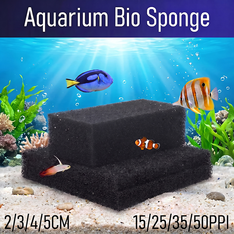 Planted Aquarium Media - ฟองน้ำกรองตู้ปลาแบบหนา ซักล้างและนำกลับมาใช้ใหม่ได้ วัสดุกรองชีวภาพความหนาแน่นสูง สำหรับกรองน้ำในตู้ปลาและบ่อปลา