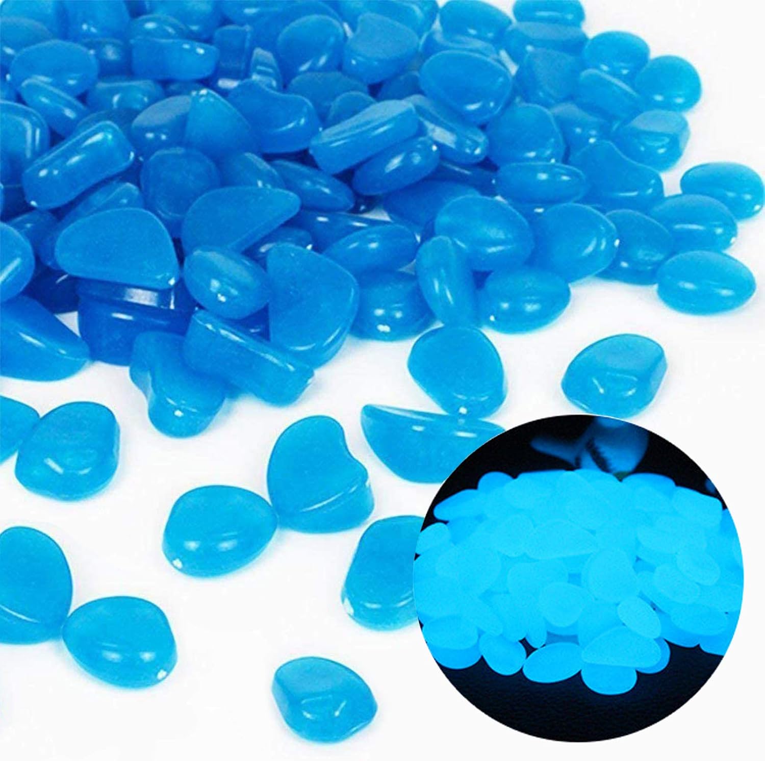 Aquarium Plants - ถังปลา Rocks Glow Blue Pebbles สําหรับ