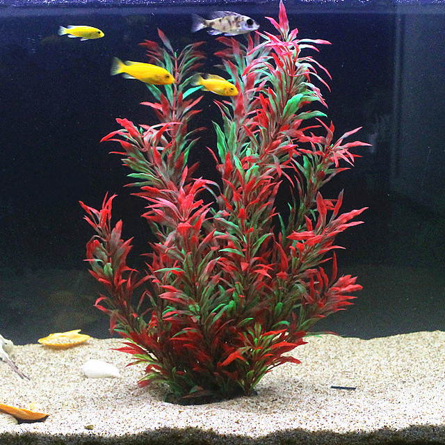 Planted Aquarium Equipment - 50 ซม.ถังปลาประดิษฐ์พืชหายากAquariumปลอมไม้ไผ่น้ําหญ้าพลาสติกสีม่วงสีเขียวหญ้าน้ําภูมิทัศน์Decor
