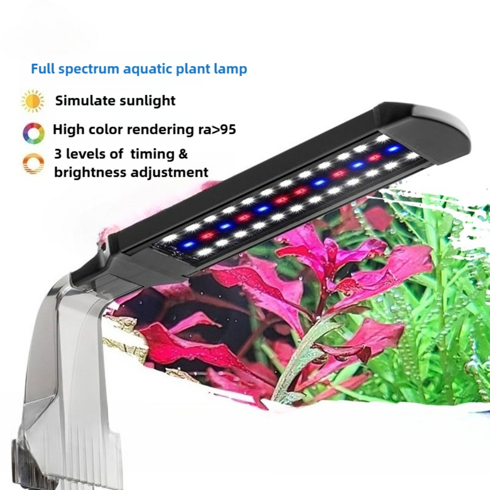 Aquarium Plant Red - คลิปบนพิพิธภัณฑ์สัตว์น้ําไฟ LED สีฟ้าสีแดงสีขาวน้ําปลูกแสงขนาดเล็ก LED พิพิธภัณฑ์สัตว์น้ําโคมไฟถังปลาสําหรับ 12