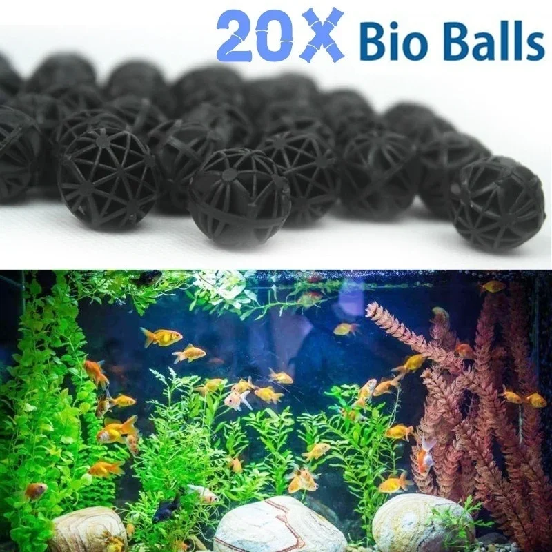 Planted Aquarium Media - ไส้กรองชีวภาพสำหรับตู้ปลา ขนาด 16 มม. จำนวน 20
