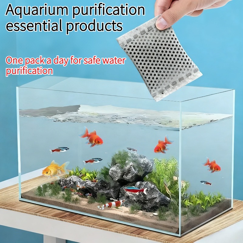 Planted Aquarium Media - 20/40/100PCS ถุงกรองคาร์บอนกัมมันต์สำหรับตู้ปลา วัสดุกรองสำหรับตู้ปลาคุณภาพเยี่ยม ช่วยกรองน้ำ กำจัดสารพิษ กลิ่นไม่พึงประสงค์