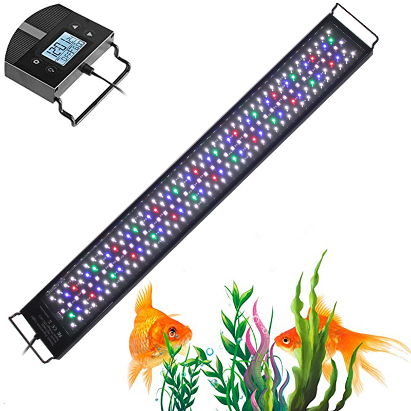 Aquarium Plant Grow Light - ตั้งโปรแกรมได้ 8 สีเปิดปิดอัตโนมัติ LED พิพิธภัณฑ์สัตว์น้ําแสงเต็มสเปกตรัมสําหรับถังปลูกน้ําจืดไฟ LED