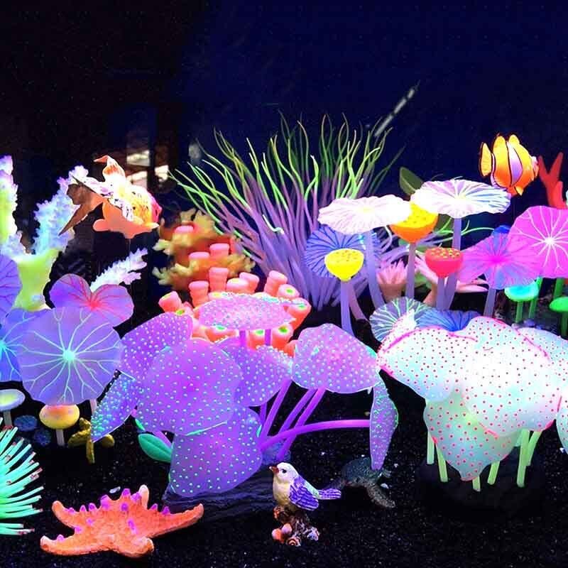 ซิลิโคนเรืองแสงตกแต่งตู้ปลา ปล - Aquarium Plant Live บทวิจารณ์และราคา