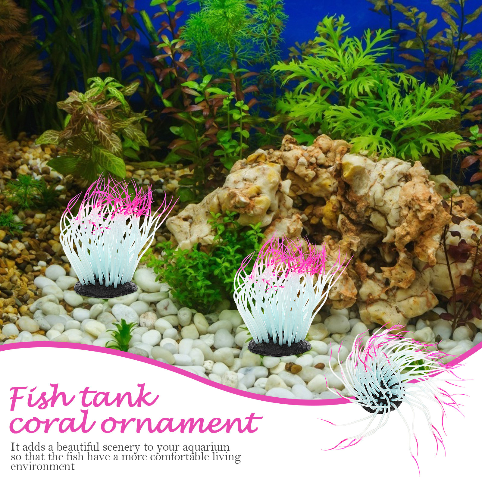 ปะการังเรืองแสงในที่มืด สีแดง  - Aquarium Plant Red บทวิจารณ์และราคา