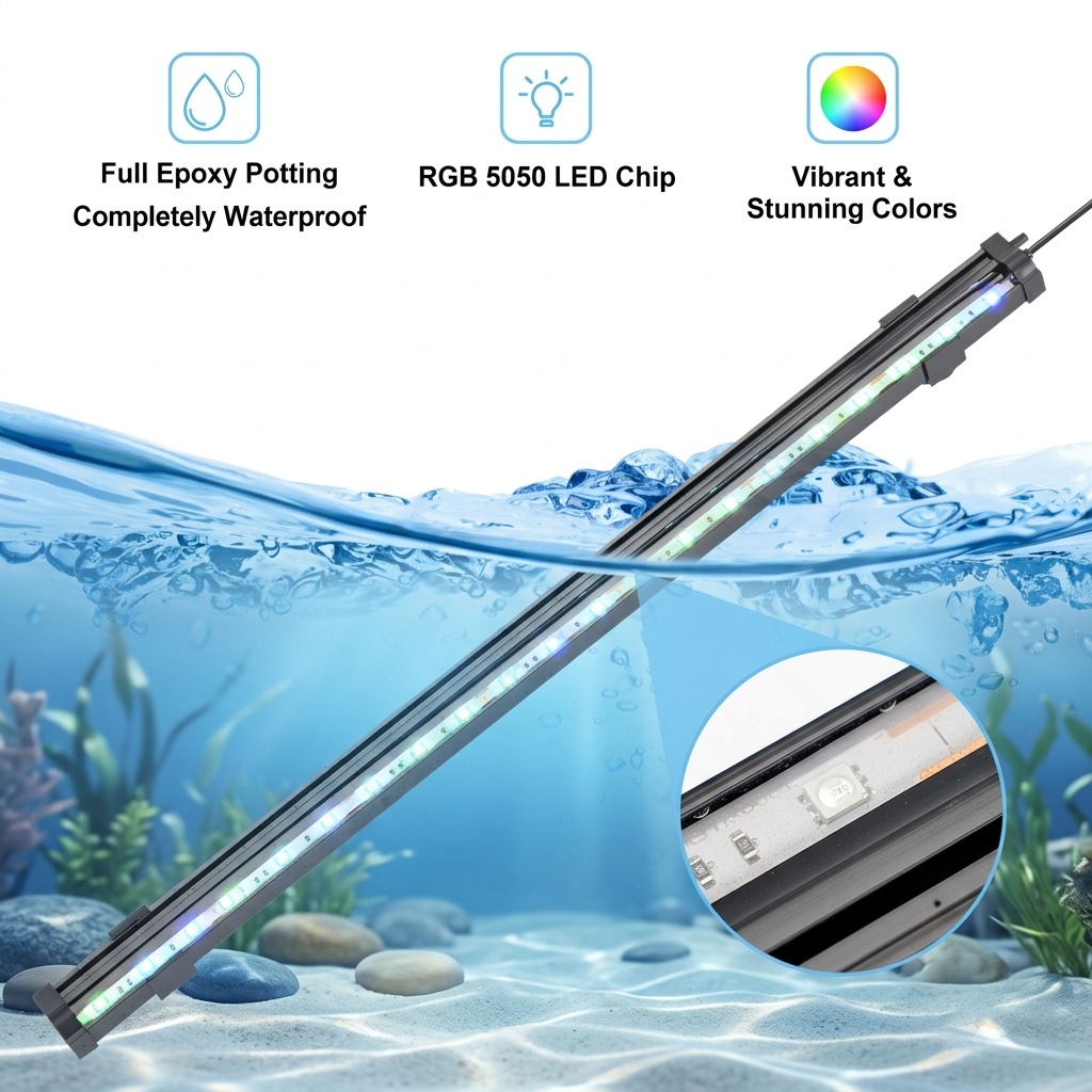 ไฟ LED USB สำหรับตู้ปลา พร้อมฟ - Aquarium Plant Grow Light บทวิจารณ์และราคา
